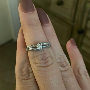 Diamond. Engagement/promise band. Barley worn. From Kay Jewelers.